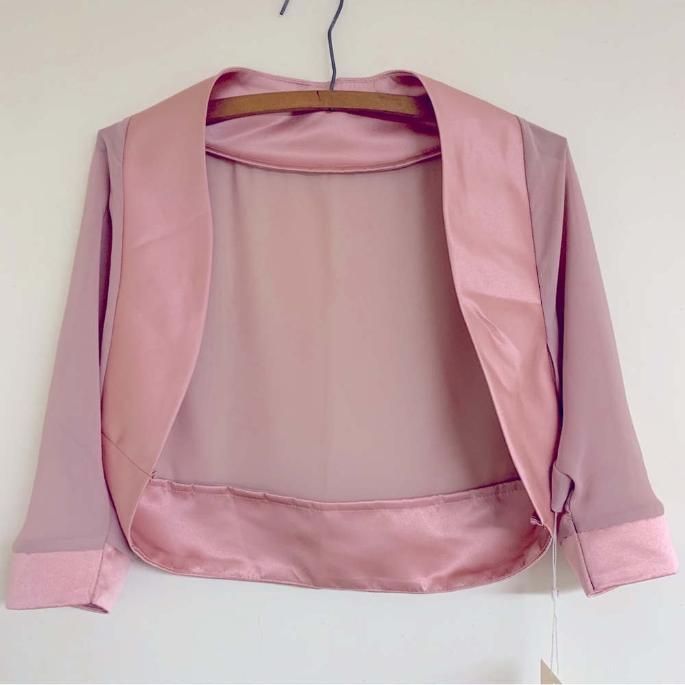 NWT Sheer & Satin Bolero Shrug